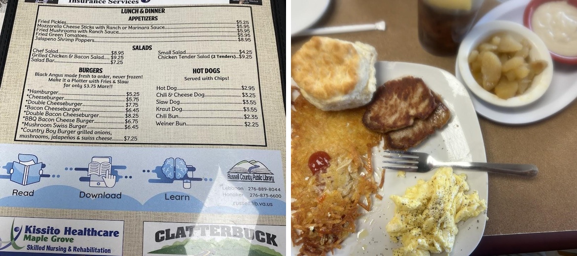 Pat's Kountry Diner Menu