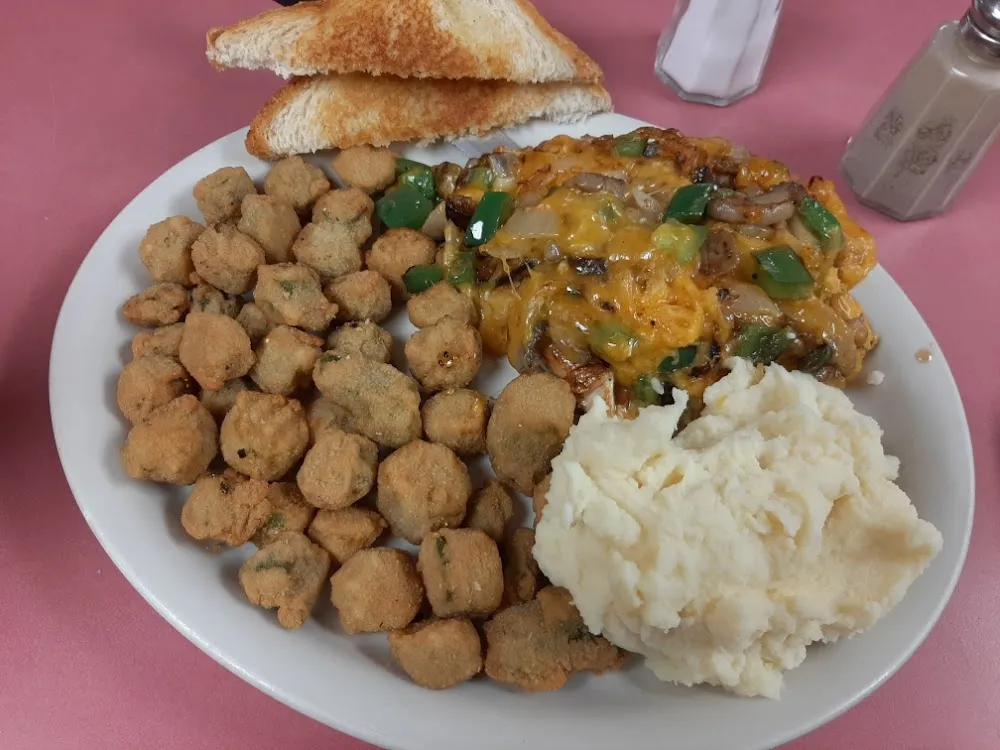 Fried Chicken Smothered in Onions and Peppers