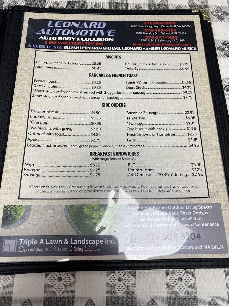 Pat's Kountry Diner Menu image 2