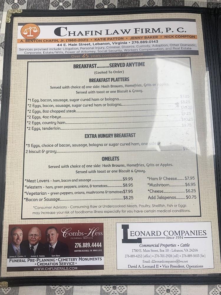 Pat's Kountry Diner Menu image 3